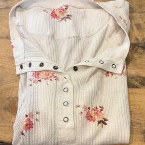 Aerie Floral Button-Up Top